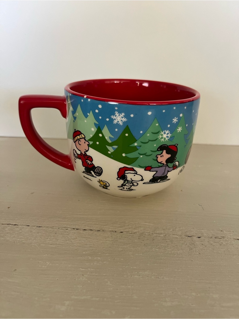 Hallmark Peanuts Christmas Mug Snoopy Charlie Brown Holiday Snow 16oz